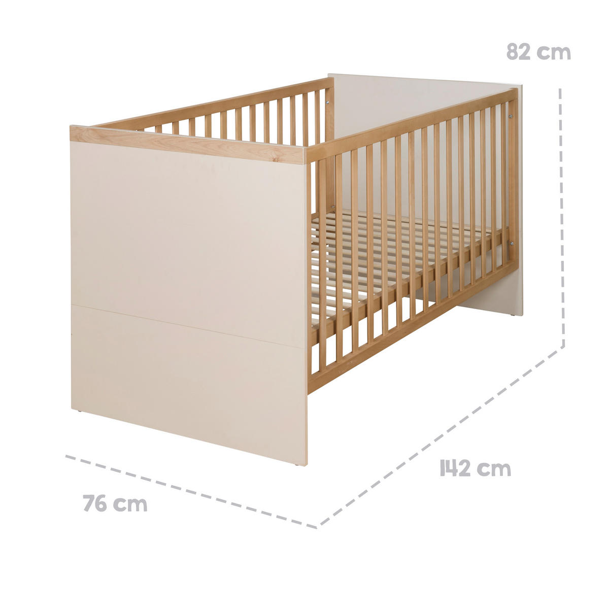 KOMBI-KINDERBETT 70 x 140 cm Jil - Kaschmir, Holz (70/140cm) - Roba