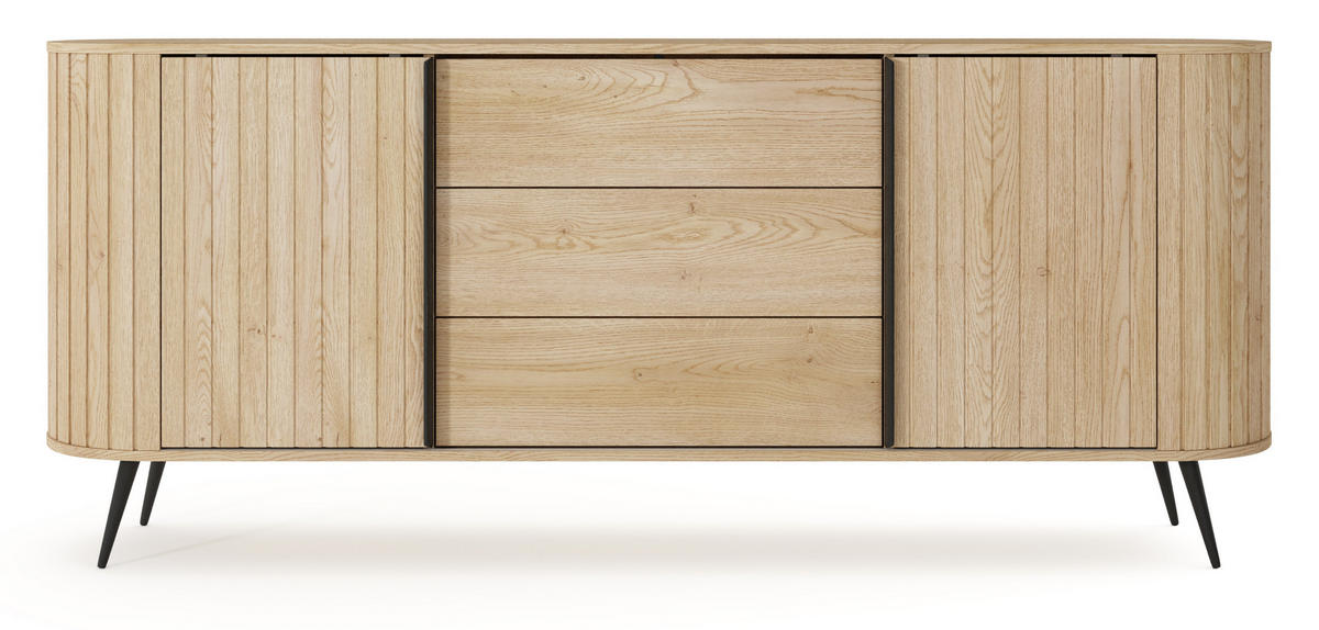 KOMMODE 195 cm Delano mit Schubladen, Eiche Cremona - Eichefarben, Holz (196/82/40cm) - Emporius
