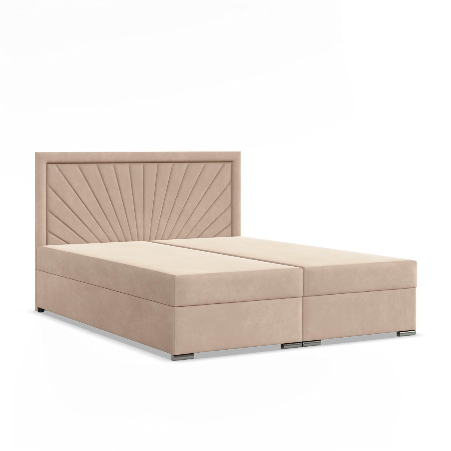 BOXBETT MIT KOPFTEIL 140x200 VICENZA, Beige - Creme, Textil (140/200cm) - Mebligo