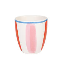 MINI-BECHER Streifen PR in Rot - 200 ml - Multicolor, Keramik (0.2L) - Blond Amsterdam