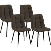 STUHL 4 Stoff Braun - Schwarz/Braun, Textil/Metall (45/84/55cm) - CLP