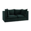 2-SITZER SOFA Samt Stoff Grün - Schwarz/Olivgrün, Holzwerkstoff/Kunststoff (180/77/90cm) - LaMiaSofa
