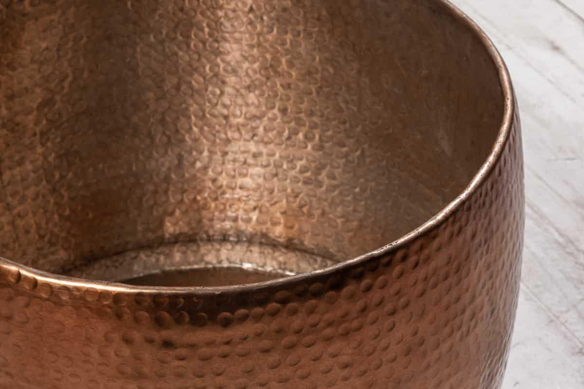 COUCHTISCH ORIENT II rund Kupfer 60cm - Braun/Kupferfarben, Metall (60/60/30cm) - riess-ambiente