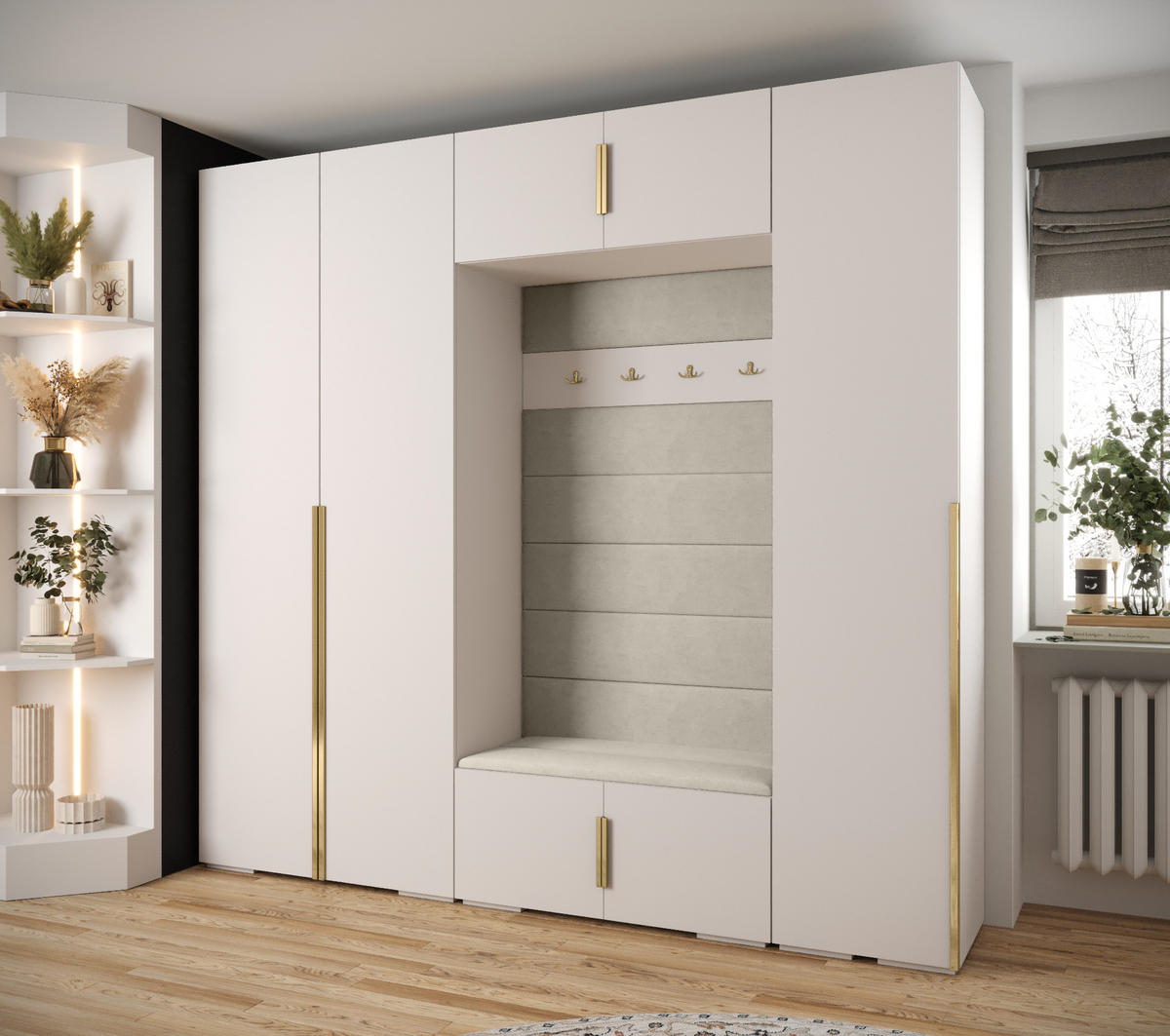 GARDEROBEN-SET 236,7/250/47 - Kaschmir/Goldfarben, Holz/Kunststoff (250/236.7/47cm) - Abiks Möbel