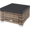 RATTAN-SITZHOCKER Bitonto,53 x 53 x 26 cm,natur - Naturfarben, Kunststoff (53/26/53cm) - tectake