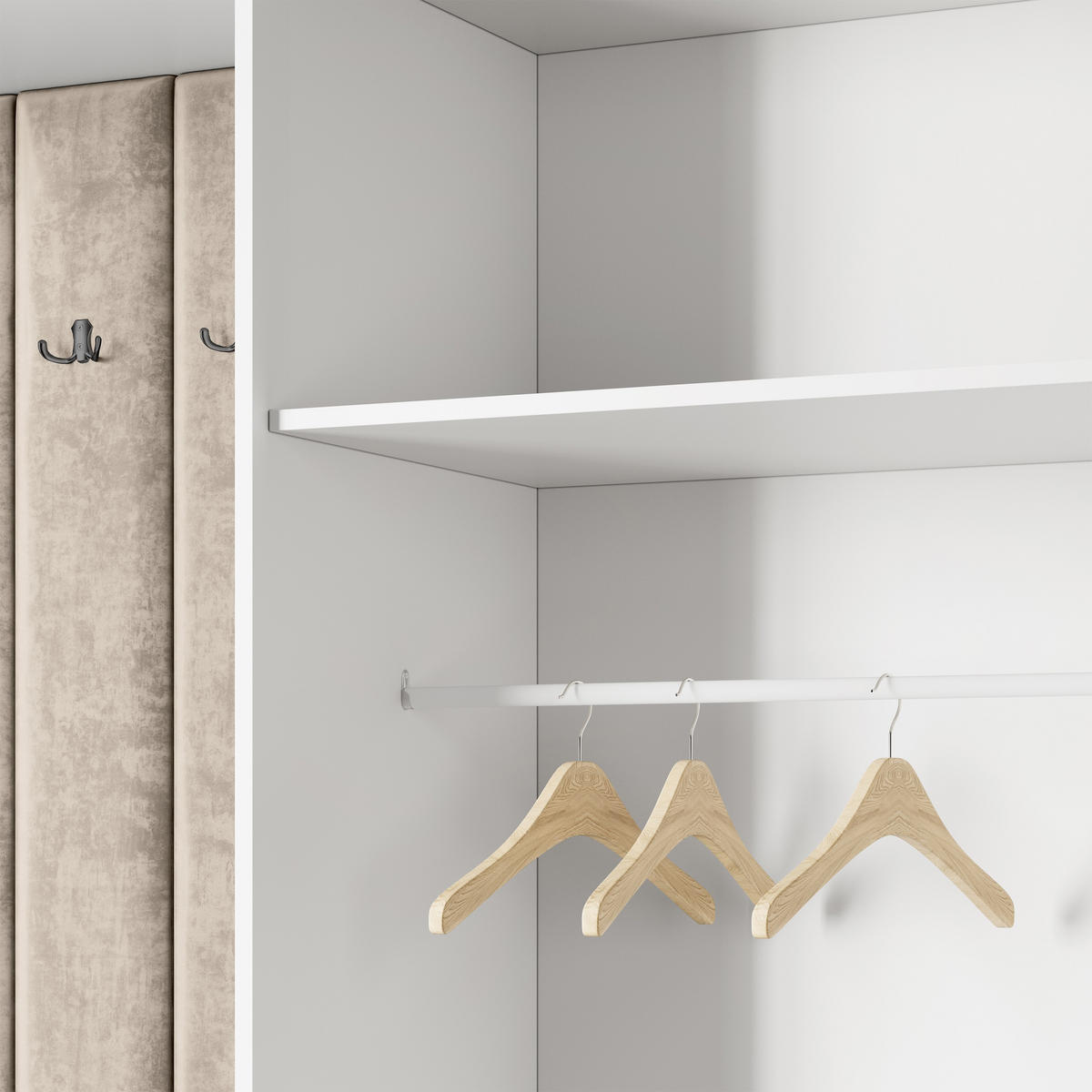 GARDEROBENSCHRANK REMA 180/240/60 cm Modern Eichefarben - Eichefarben/Schwarz, Holzwerkstoff (180/240/60cm) - MASSENO