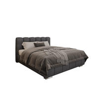 POLSTERBETT ZAIRA 160 x 200 cm mit Bettkasten und Lattenrost, 7-Zonen-Taschenfederkernmatratze CIRA (24 cm) – Schwarz - Schwarz, Holz (140/206cm) - Panda Möbel