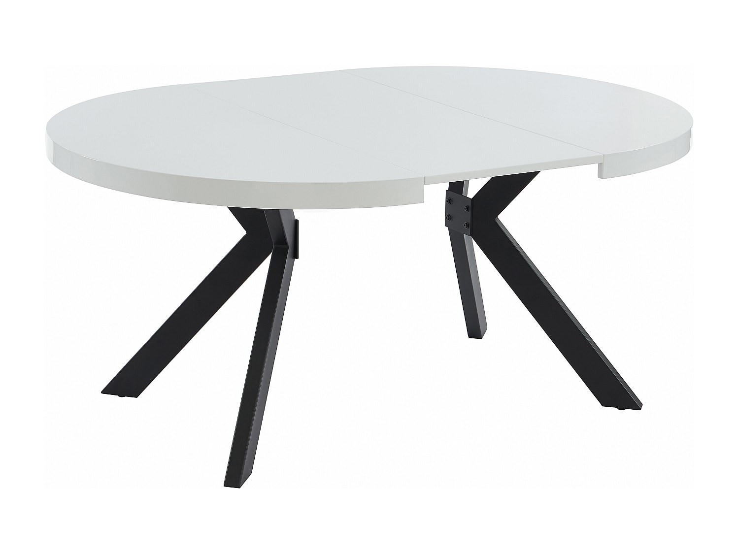 ESSTISCH - ausziehbar - 4 bis 8 Personen - MDF & Stahl - Weiß lackiert & Schwarz - KOMONI - Schwarz/Weiß, Holz (220/120/76cm) - Vente-Unique