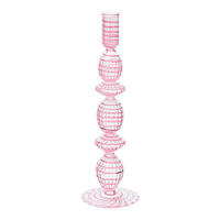 KERZENHALTER Glass wirbel rosa l 28 cm - Rosa, Glas (8.89/27.94/8.89cm) - Pip Studio