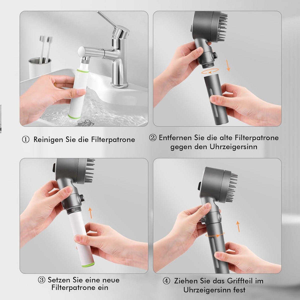 ERSATZFILTER 2er-Pack für Handbrause mit 15 Schichten Filterung - Multicolor, Kunststoff (1/12.7/1cm)