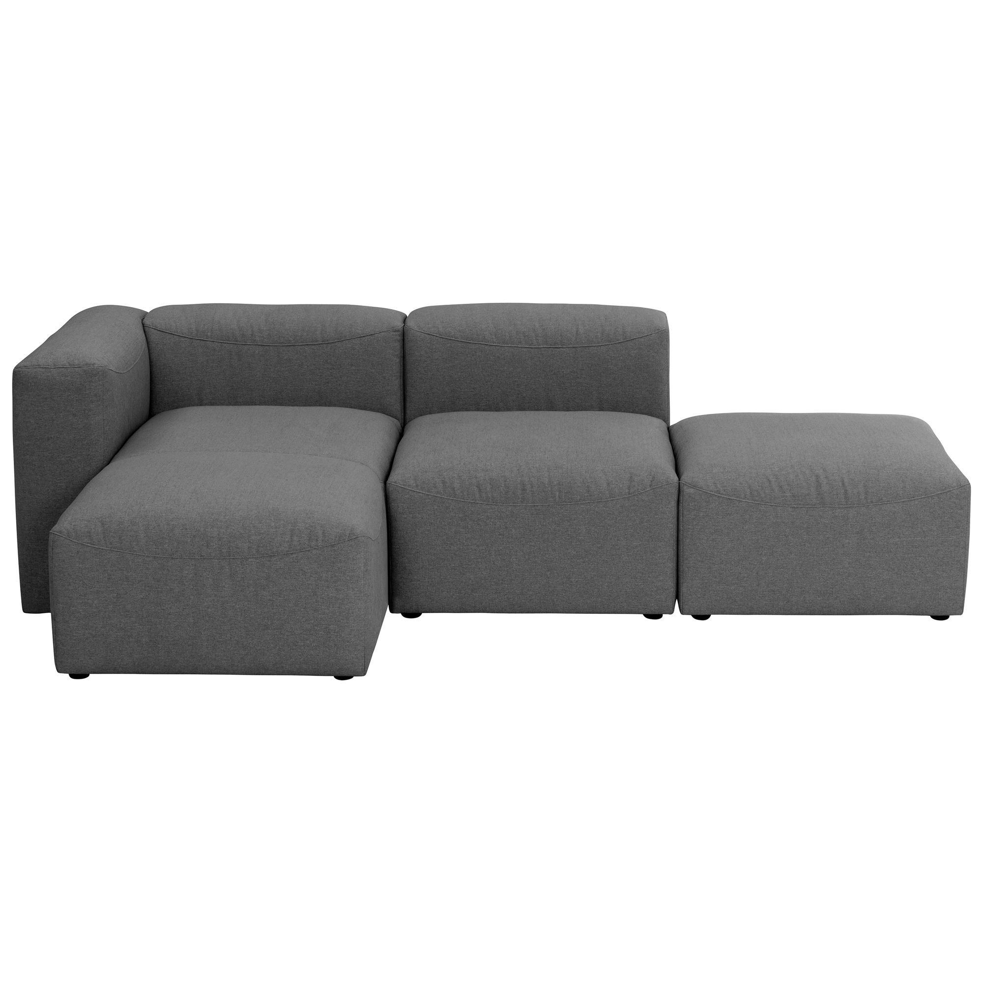 ECKSOFA mit Hocker rechts Kattrina Flachgewebe anthrazit - Anthrazit, Kunststoff (160/250cm) - 58aufmkessel