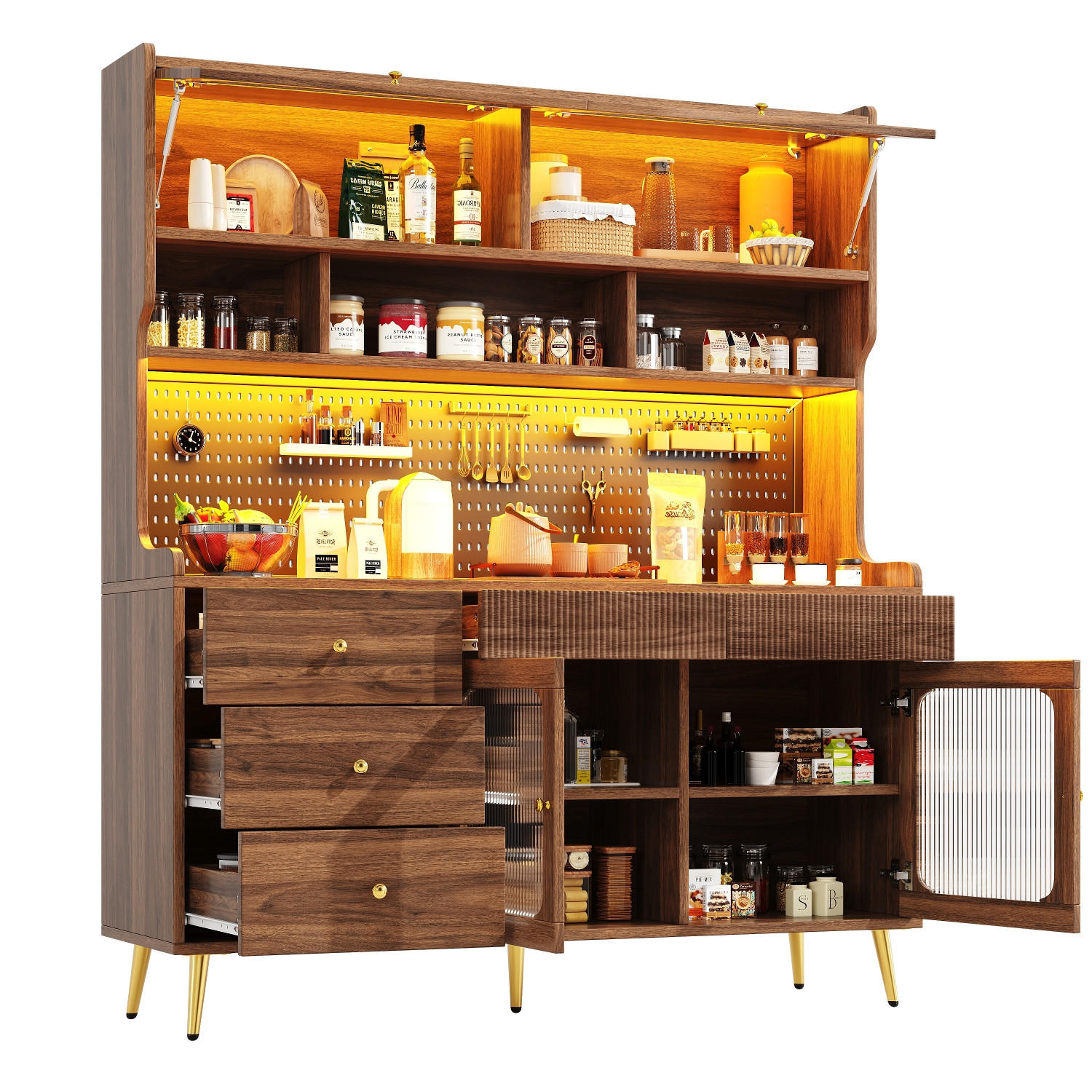 Rolipo Küchenschrank Walnuss 39x171x145 cm