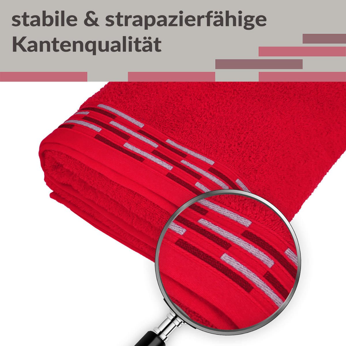 HANDTUCH Lugano Rot 2er 50x100 cm - Rot, Textil (50/100cm) - Lashuma