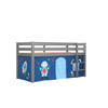 KINDERBETT Karolina 210x114x106 Massivholz Grau Textilset Astro 1 - Blau/Grau, Holz (90/200cm) - 58aufmkessel
