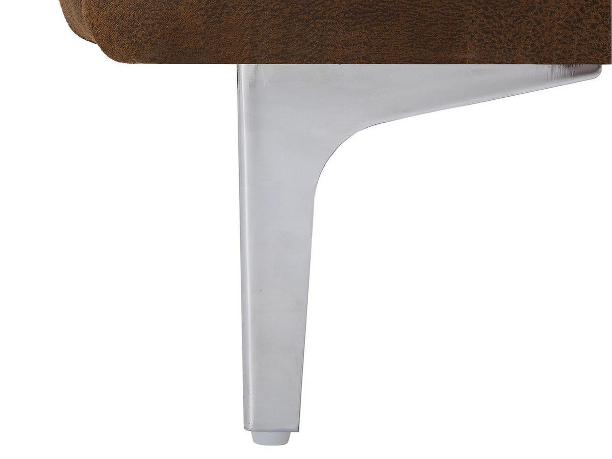 CHESTERFIELD-SESSEL - Mikrofaser - Vintage-Leder-Optik - EDWINA - Braun, Textil (106/76/91cm) - Vente-Unique