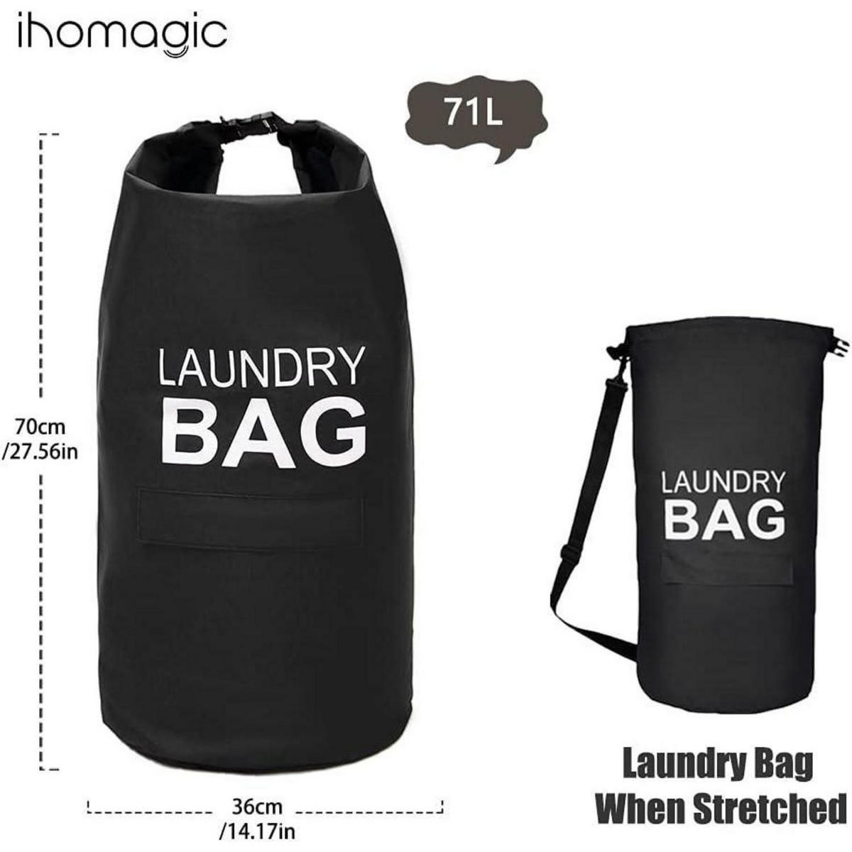 WÄSCHEKORB faltbar 71 Liter Schwarz - Schwarz, Textil (36/70/36cm)