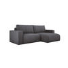 ECKSOFA Carl L-förmig Schlaffunktion und Bettkasten weicher Cordstoff flexibel stellbar lose Rückenkissen freistehend RECHTS 247x143x83cm Grey - Grau, Holz/Textil (247/143cm) - DomoHome