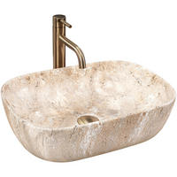 AUFSATZWASCHBECKEN Rea Belinda Savana - Beige, Keramik (33.5/13.5/46.5cm) - REA