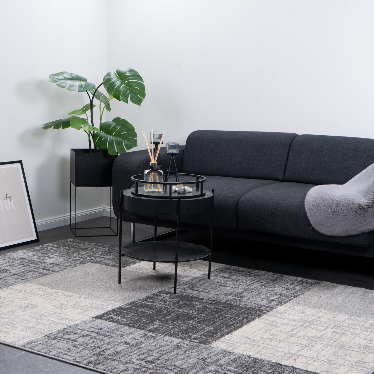 VINTAGE-TEPPICH MILANO 160/230 cm Beige - Blaugrau, Naturmaterialien/Textil (160/230cm) - Consilio Concept