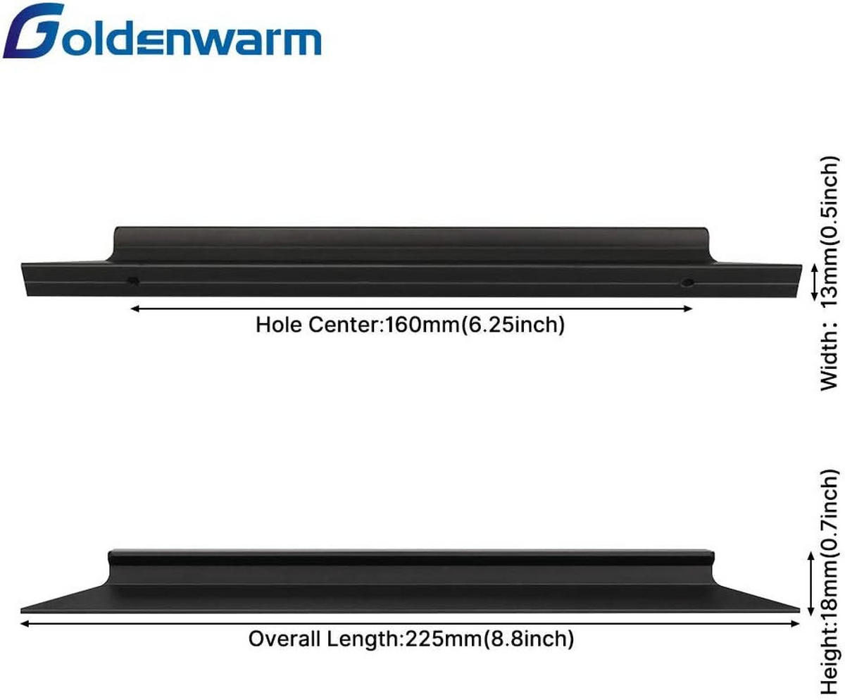MÖBELGRIFF Schwarz 5er-Set 160 mm Aluminium - Schwarz, Metall (1/1.8/25cm)