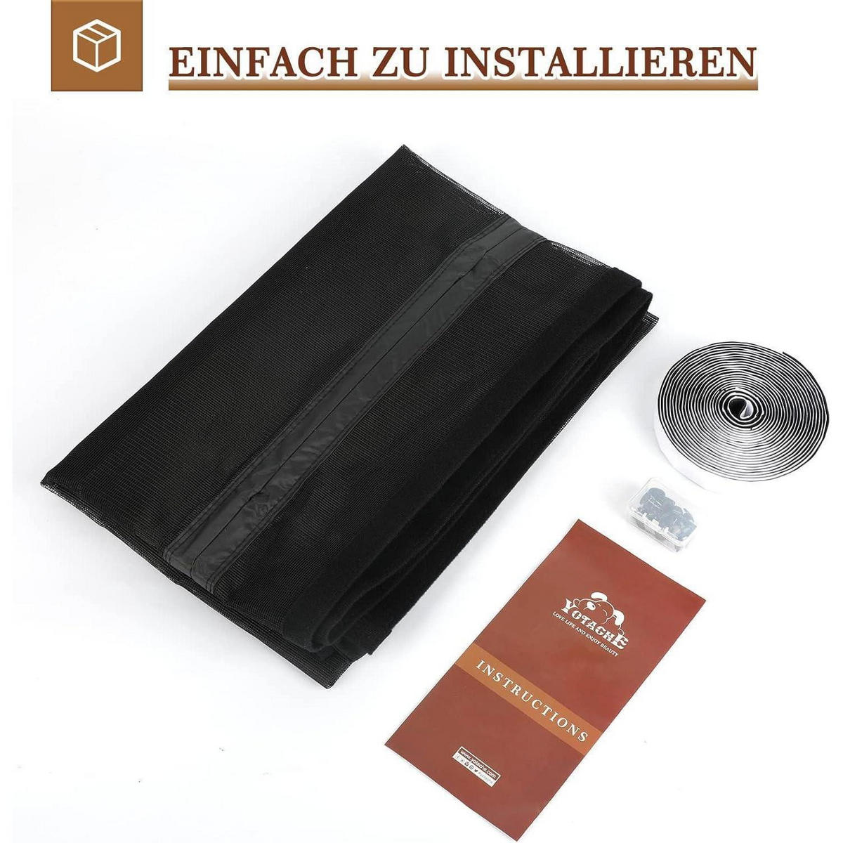 FLIEGENGITTER Balkontür mit Magnet, schwarz - Schwarz, Textil (100/1/220cm)