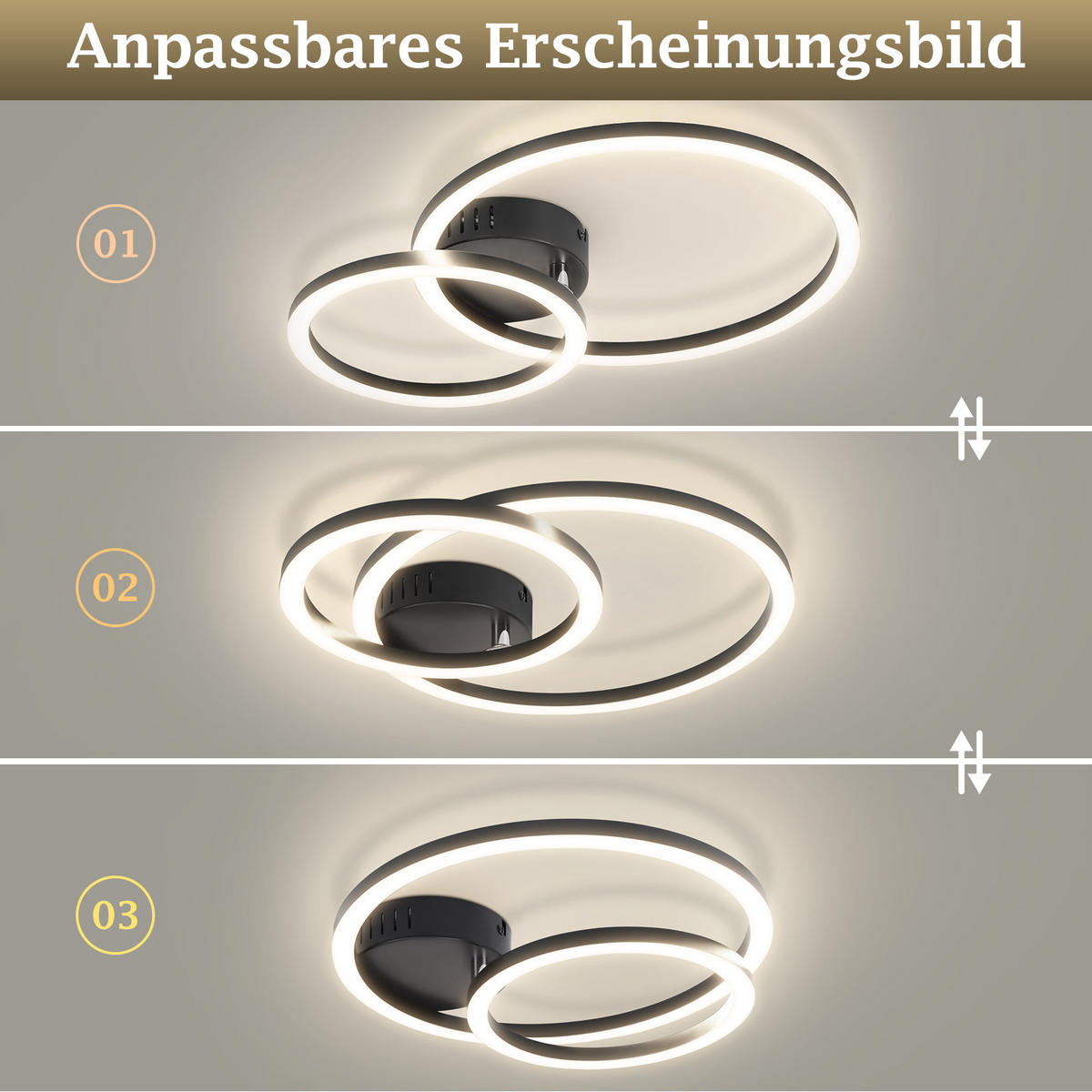LED DECKENLEUCHTE Lrisal 40.5/30/6.7 cm - Schwarz, Kunststoff (40.5/30/6.7cm) - ZMH