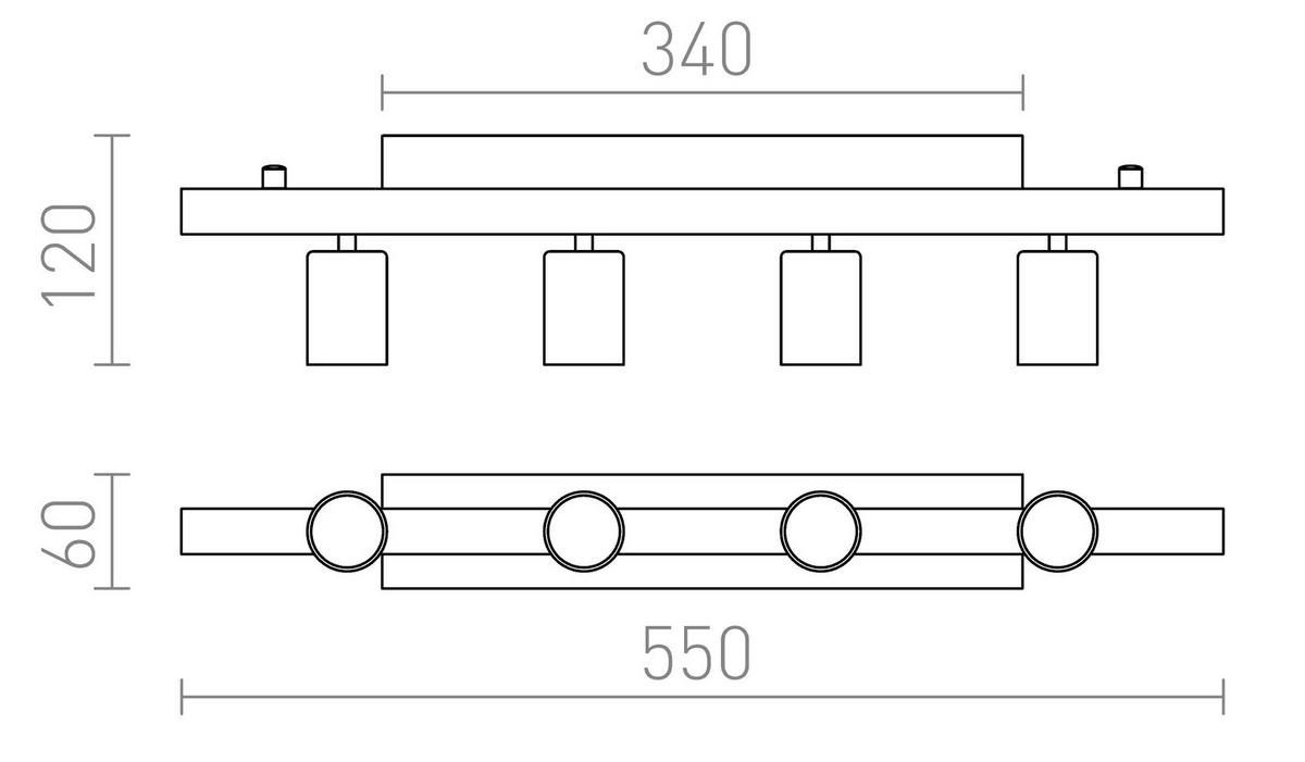 LEUCHTE RALLONG IV Chrom 60 W - Chromfarben, Metall (55/55/55cm) - Rendl