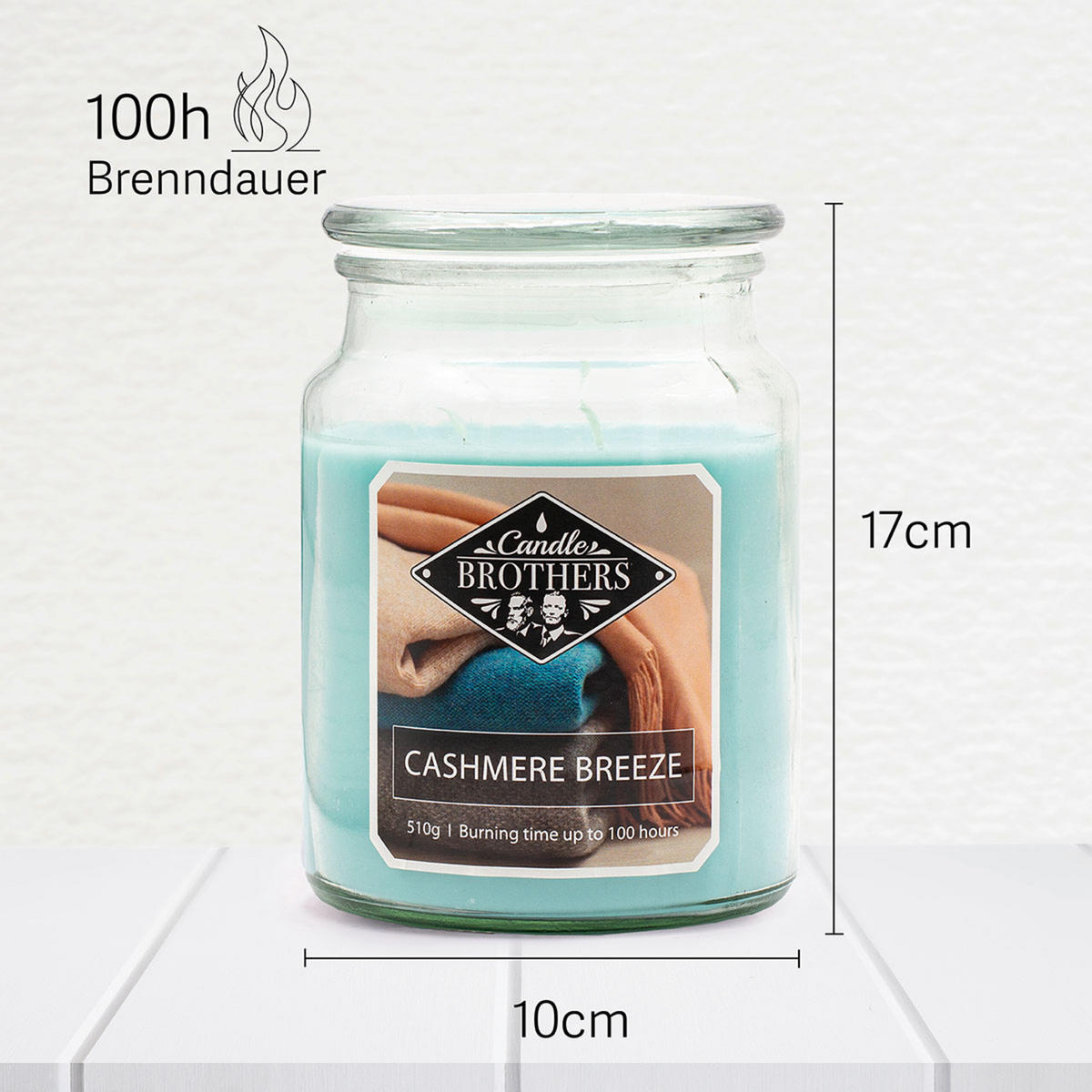 DUFTKERZE CandleBrothers - Grün, Glas/Naturmaterialen (13cm)