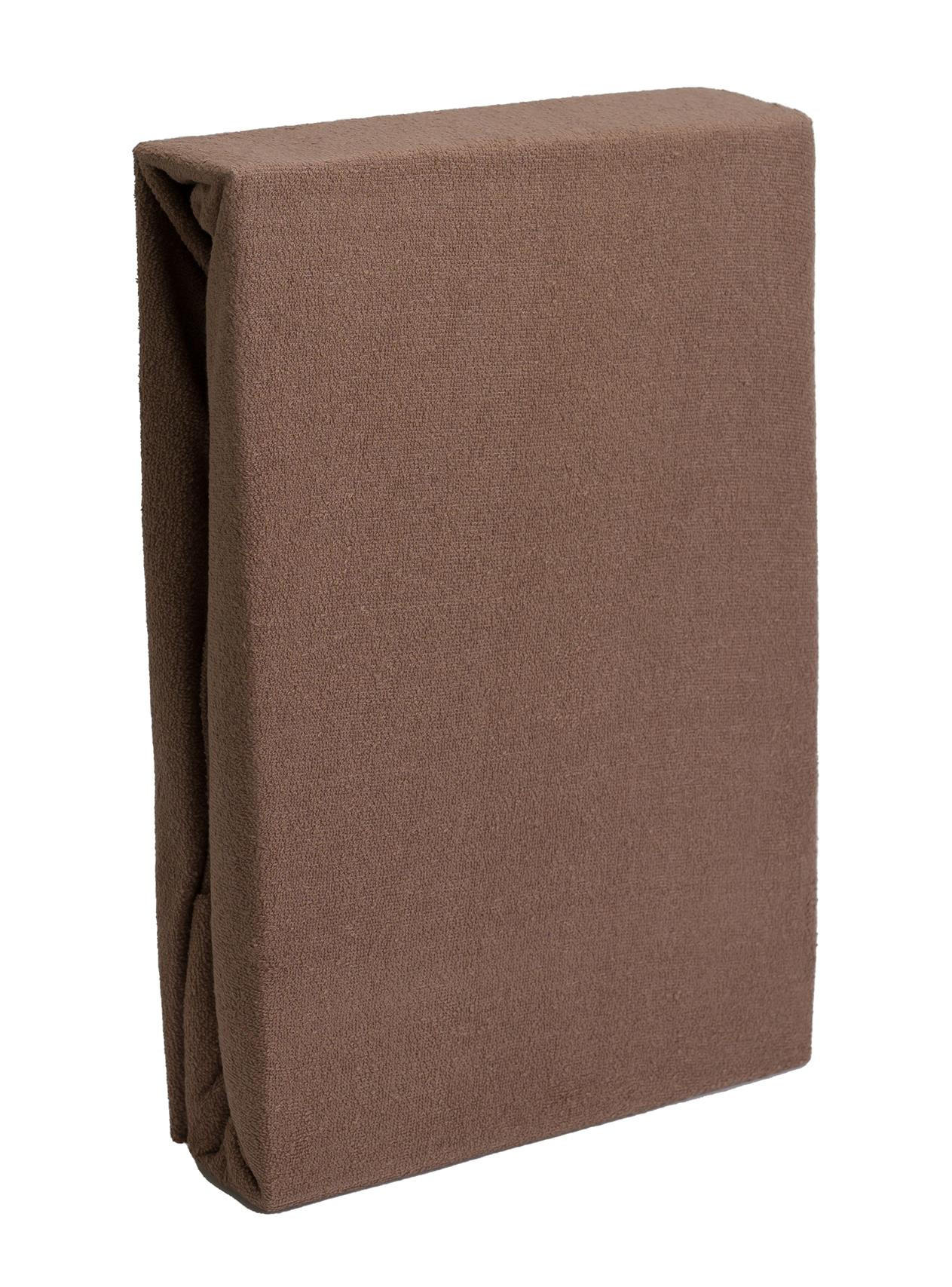FROTTEE-SPANNBETTLAKEN 90x200 cm Nougat, Warmes Winter Bettlaken - Braun, Textil (90/200cm) - Carpe Sonno