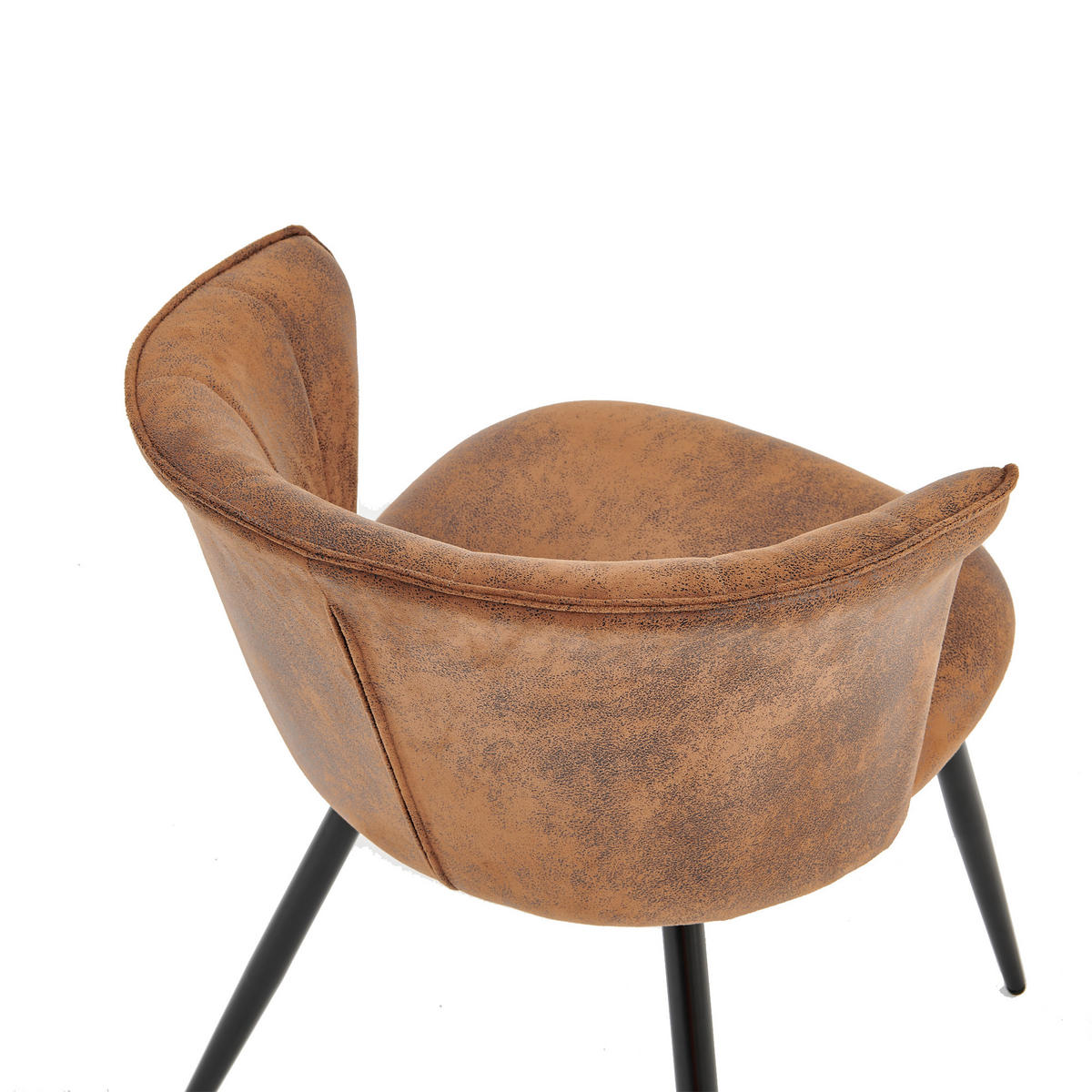 BARHOCKER 6er-Set, Polsterung in Wildlederoptik, Sitzhöhe 47 cm, Braun - Schwarz/Braun, Textil/Metall (47/74.5/44cm) - Meubles Cosy