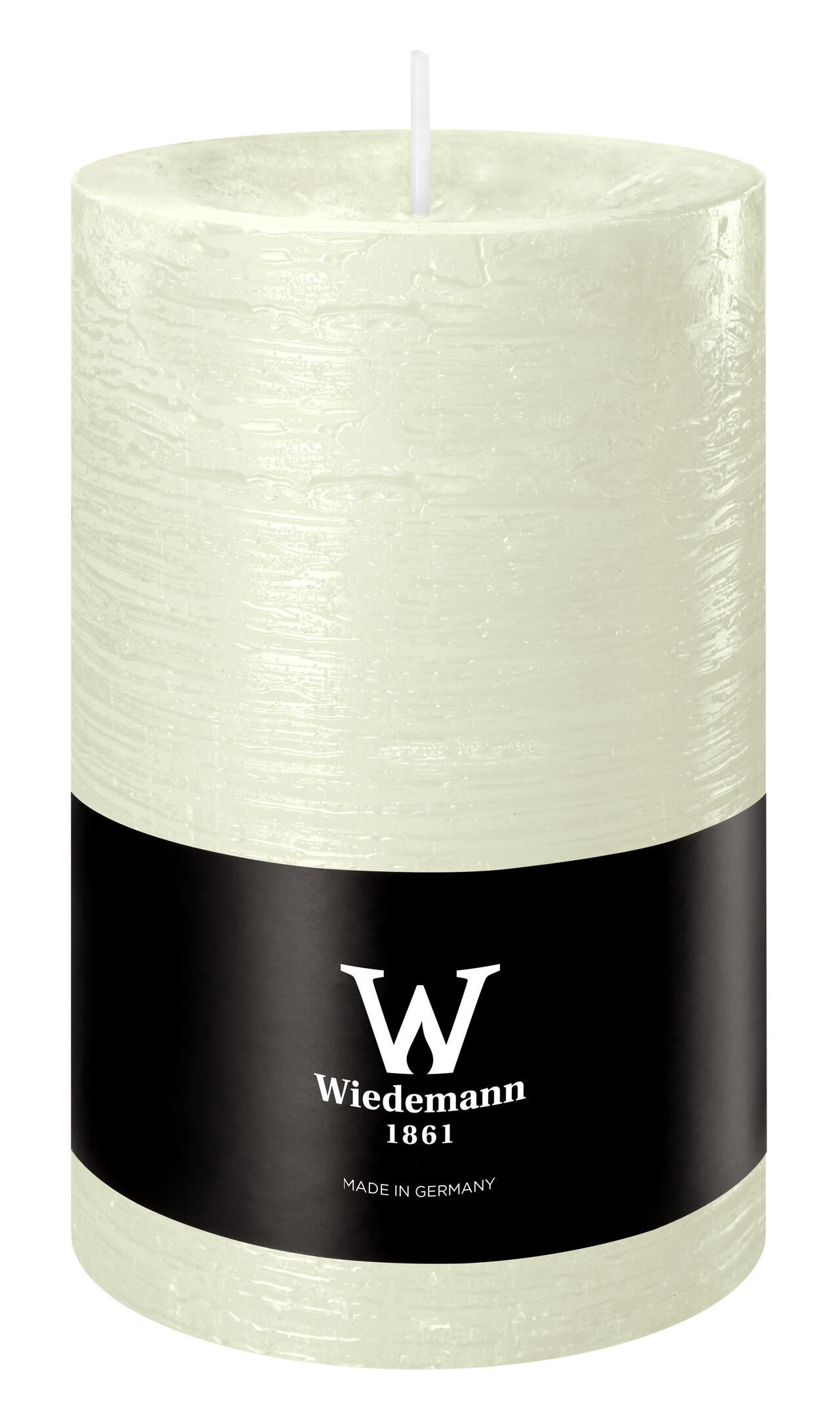 STUMPENKERZE Rustik Marble Style Elfenbein 130 x Ø 78 mm, 1 Stück - Beige, Paraffin (8/13cm) - Wiedemann Kerzen