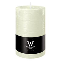 STUMPENKERZE Rustik Marble Style Elfenbein 130 x Ø 78 mm, 1 Stück - Beige, Paraffin (8/13cm) - Wiedemann Kerzen