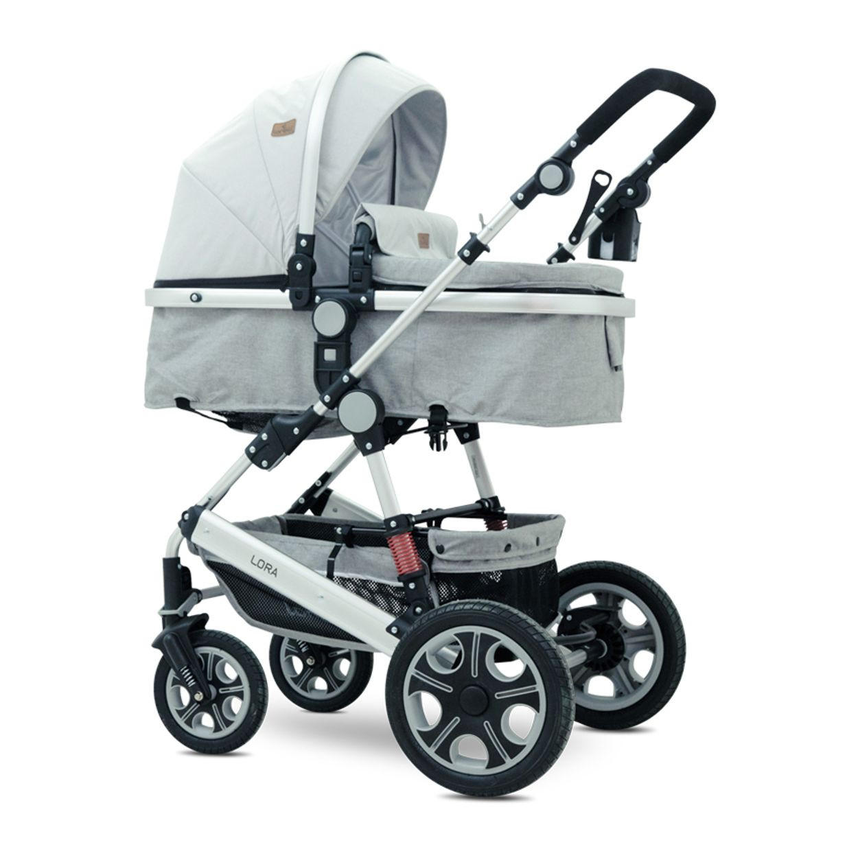KINDERWAGEN Lora grau faltbar Gummiräder Tragetasche Sportsitz Fußabdeckung - Grau, Metall (85/68/112cm) - Lorelli