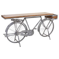 KONSOLE aus Holz und Metall 198X50X94 cm - Silberfarben, Metall (50/198/94cm) - Wanderlust