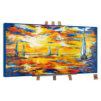 GEMÄLDE Meer Mirage Schattenfugenrahmen Blau 140x70 cm - Blau, Holz (140/70cm) - YS-art gallery