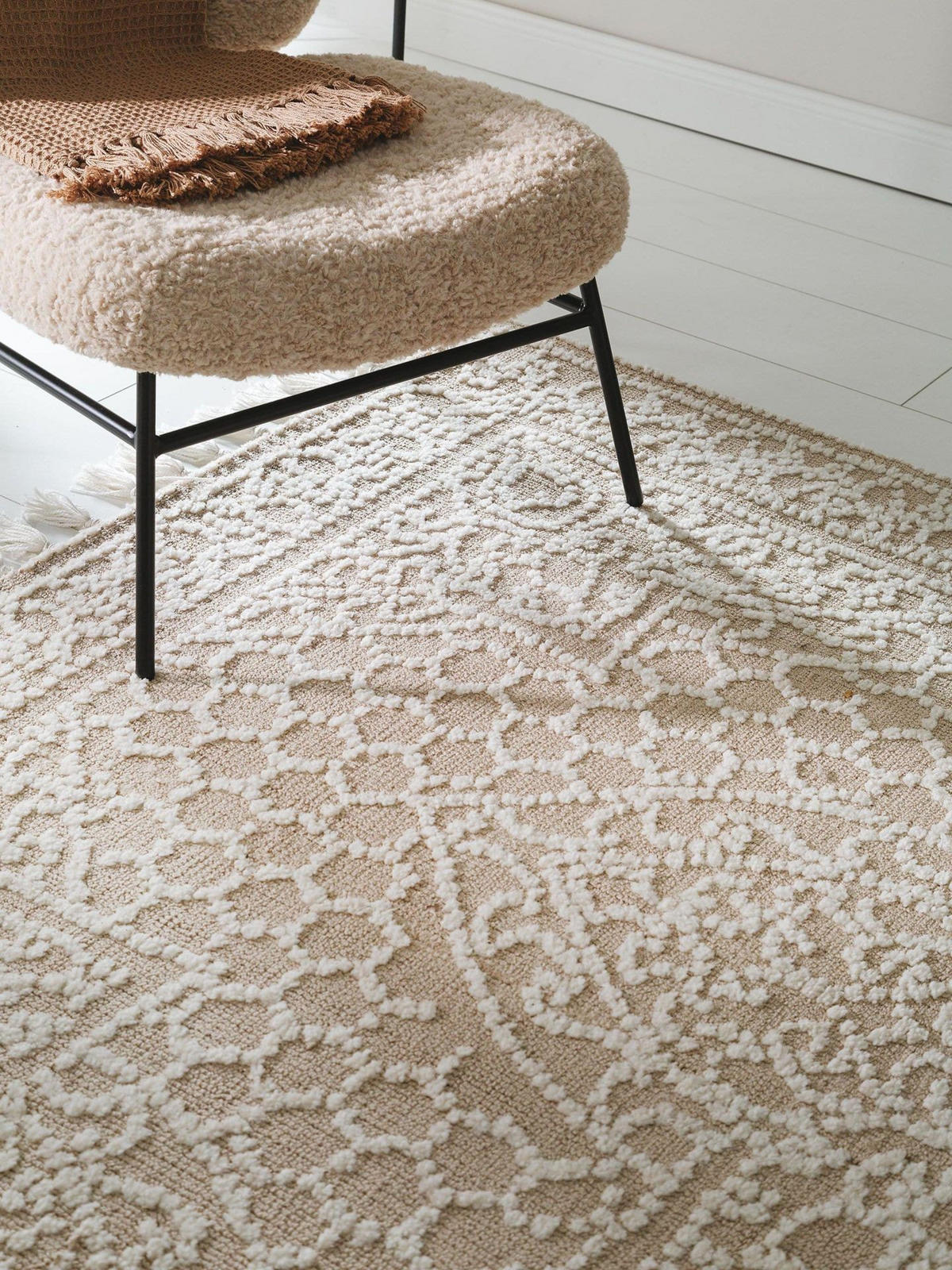 TEPPICH Teppich Elias Beige - Beige, Textil (120/1cm) - KUNSTLOFT