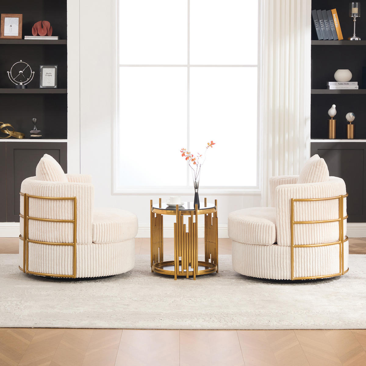 SESSEL 2er-Set 360° drehbar mit Stauraum, DE-42295, Beige - Beige, Textil (76/78/79cm) - ComfortXL