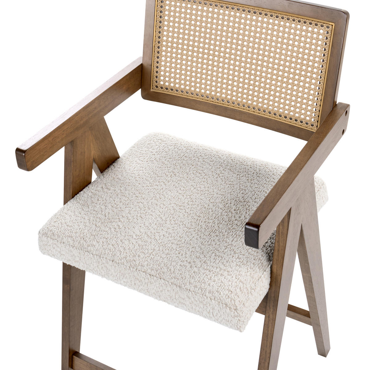 BARSTUHL 2er-Set Holz Braun/HellbeigeAva - Beige, Holz (55/102/65cm) - Beliani