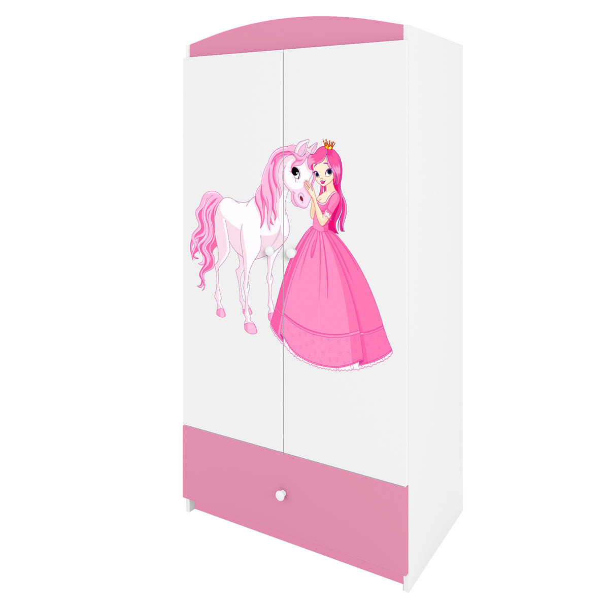 KINDERKLEIDERSCHRANK Prinzessin I - Hellrosa, Holzwerkstoff (90/175/52cm) - RAUMHIRSCH FURNITURE