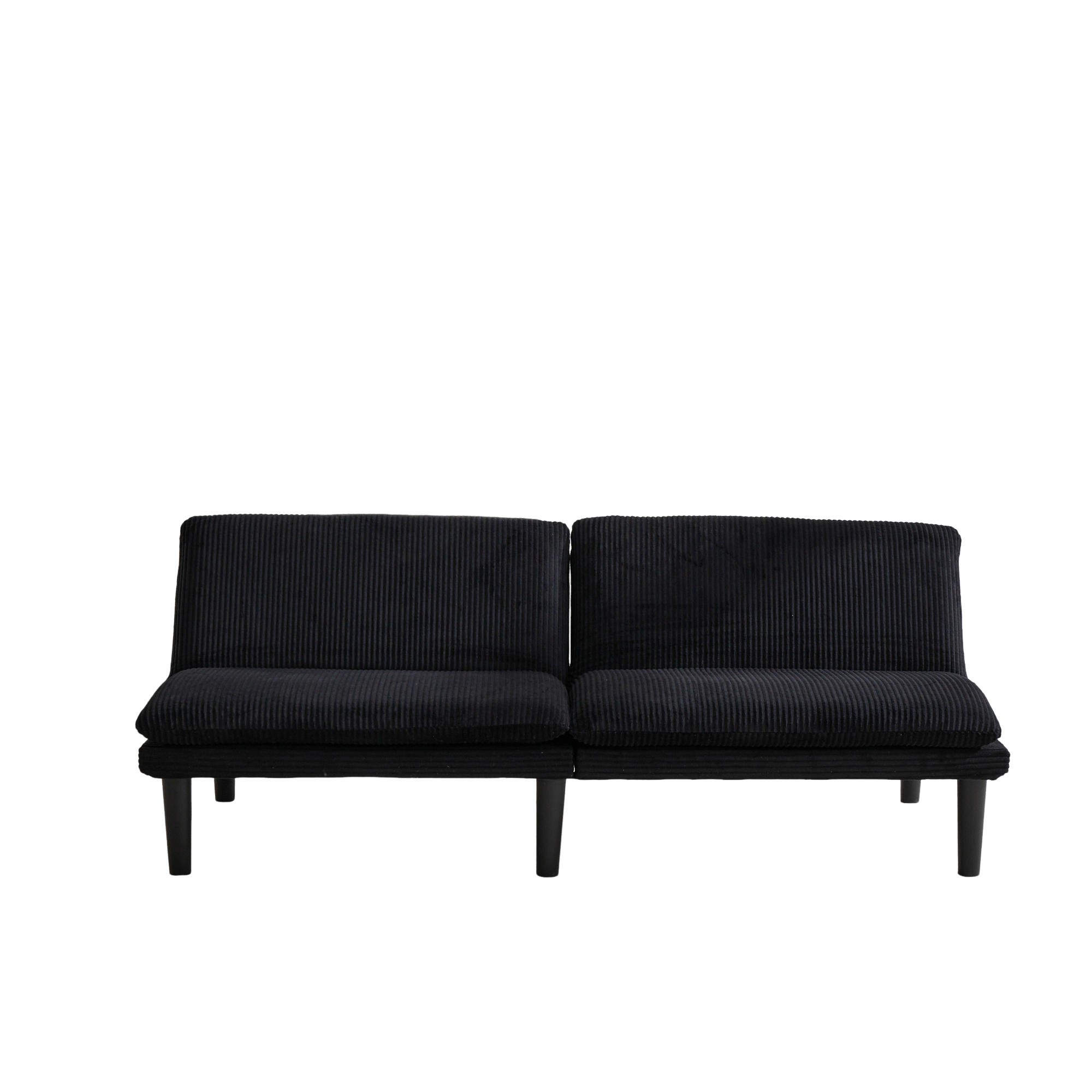 SCHLAFSOFA 167/43/67 cm in Schwarz Cord - Schwarz, Textil (86/67/168cm) - Oxeza