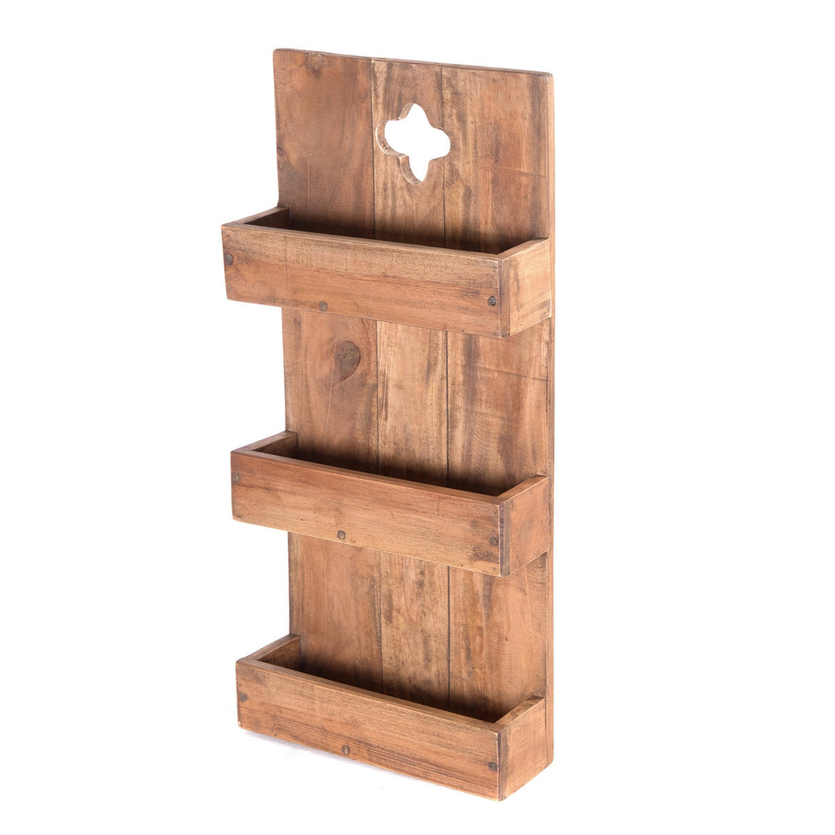 WAND-HÄNGEREGAL Daya 65 Massivholz, 3 Fächer naturfarben - Naturfarben, Holz (30/65/11cm) - DESIGN DELIGHTS