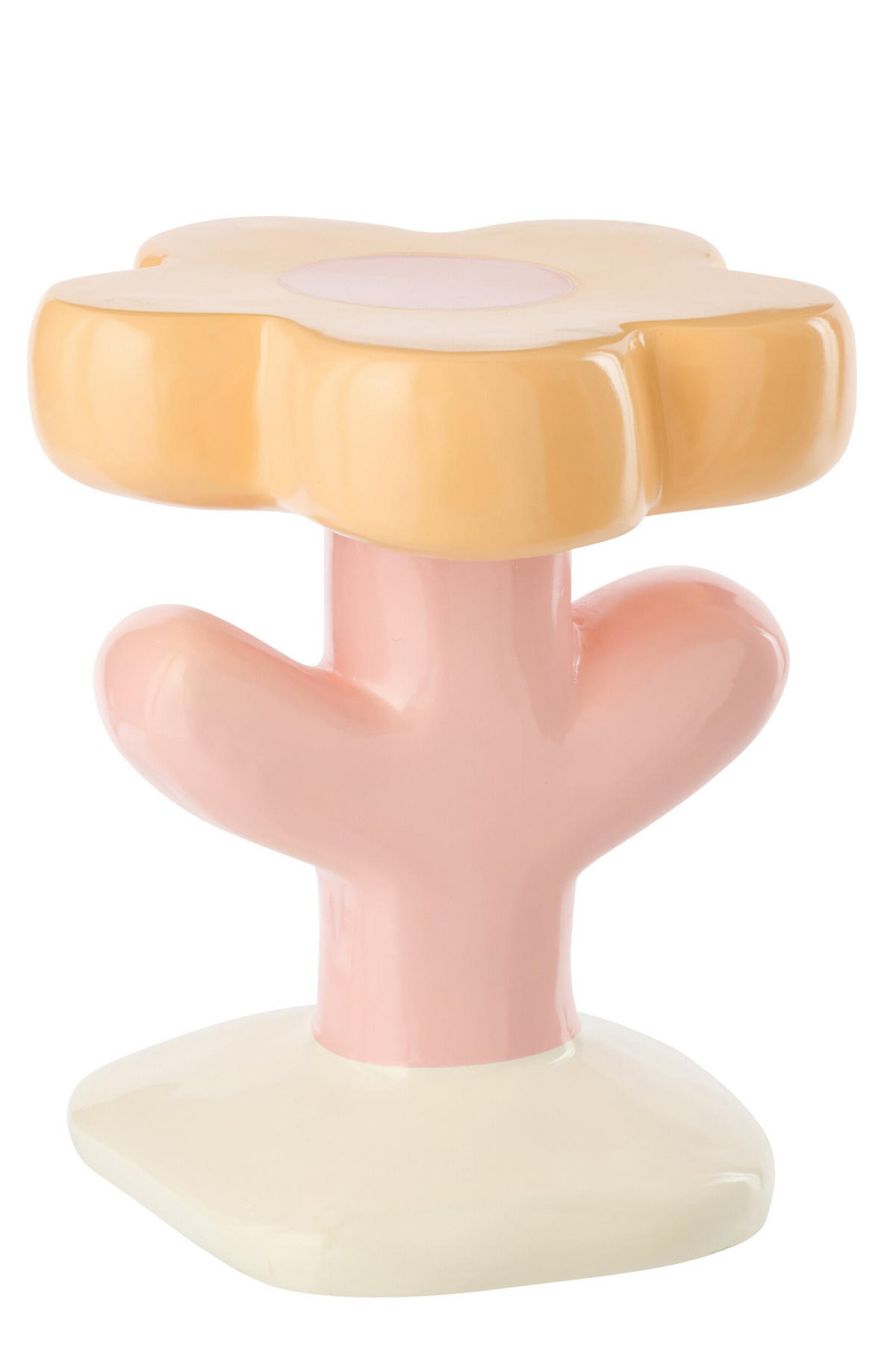BEISTELLTISCH BLUM MIA - Multicolor, Glas/Naturmaterialien (39/39/45cm) - J-Line