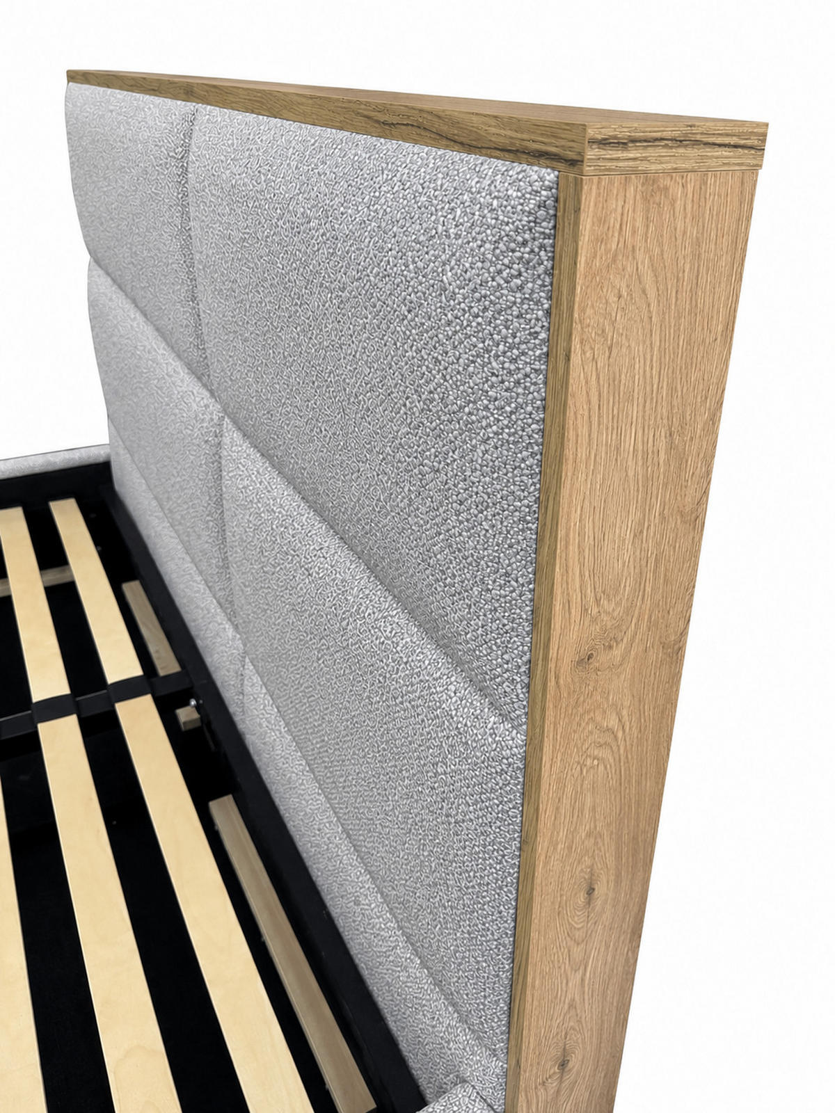 BOXSPRINGBETT LolyT 140x200 cm Bonell H3 cm Gris Clair - Hellgrau/Schwarz, Kunststoff/Textil (140/200cm) - KS Home Concept