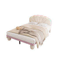 POLSTERBETT 140/200 cm beige aus Samt mit LED-Lichtstreifen - Beige, Textil (140/200cm) - OKWISH
