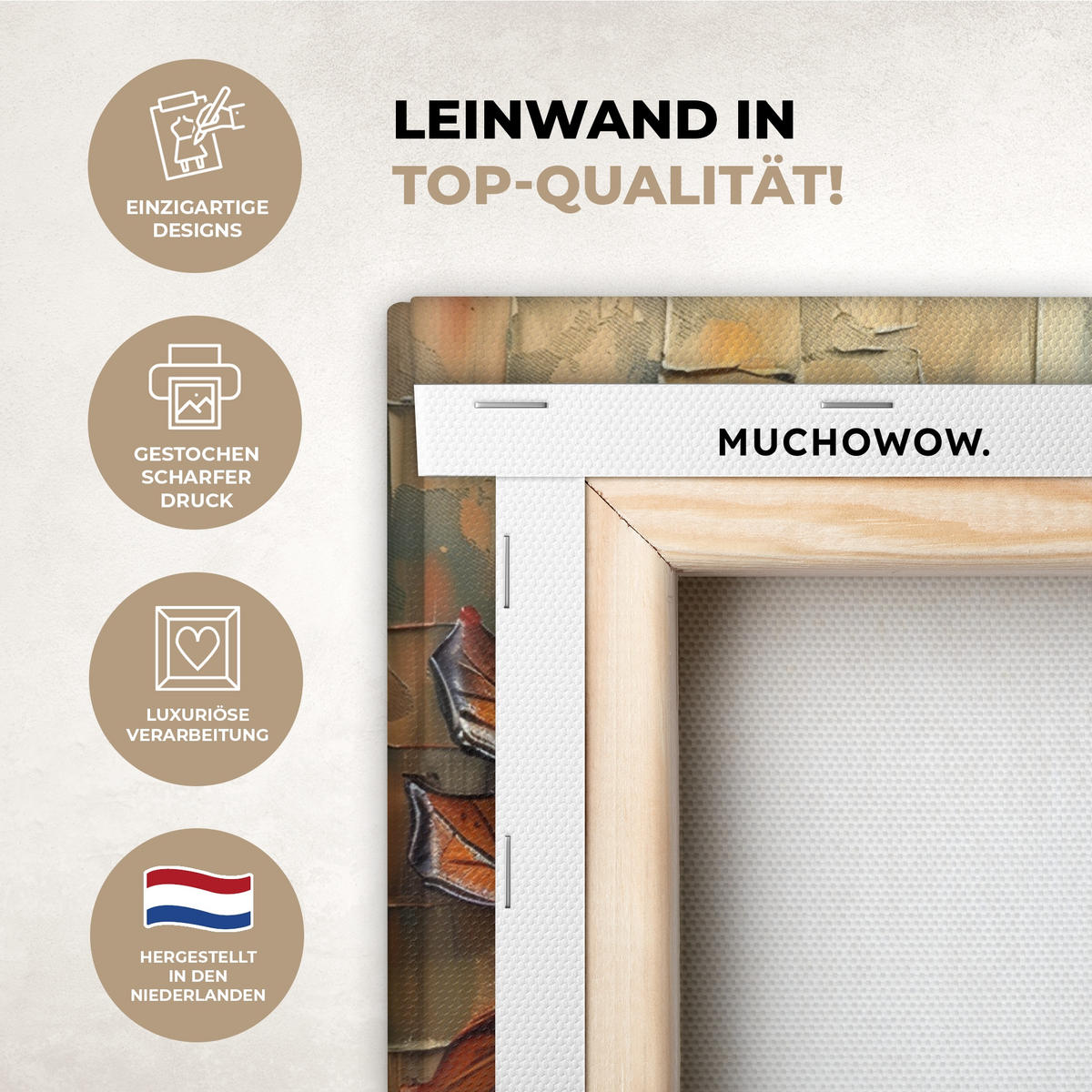 LEINWANDBILD Baum - Abstrakt - Natur - Kunst 40x30 cm - Goldfarben, Textil (40/30cm) - MuchoWow