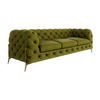 CHESTERFIELD-SOFA 3-Sitzer Lexi Olive Samt - Goldfarben/Olivgrün, Holz/Textil (243/75/100cm) - S-Style Möbel