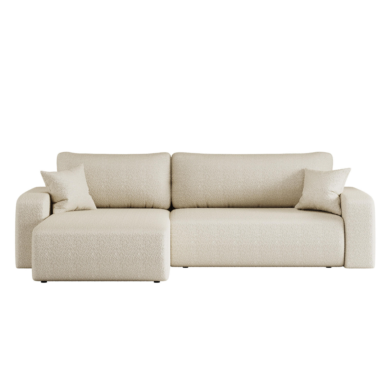 SCHLAFSOFA MILANO XL Und Bettkasten Stoff Quelle Ecru Links - Ecru, Holz (145/82/274cm) - Kaiser Möbel