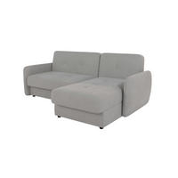 ECKSOFA Lupo Silber Mikrofaser - Silberfarben/Schwarz, Holz/Kunststoff (232/147cm) - S-Style Möbel