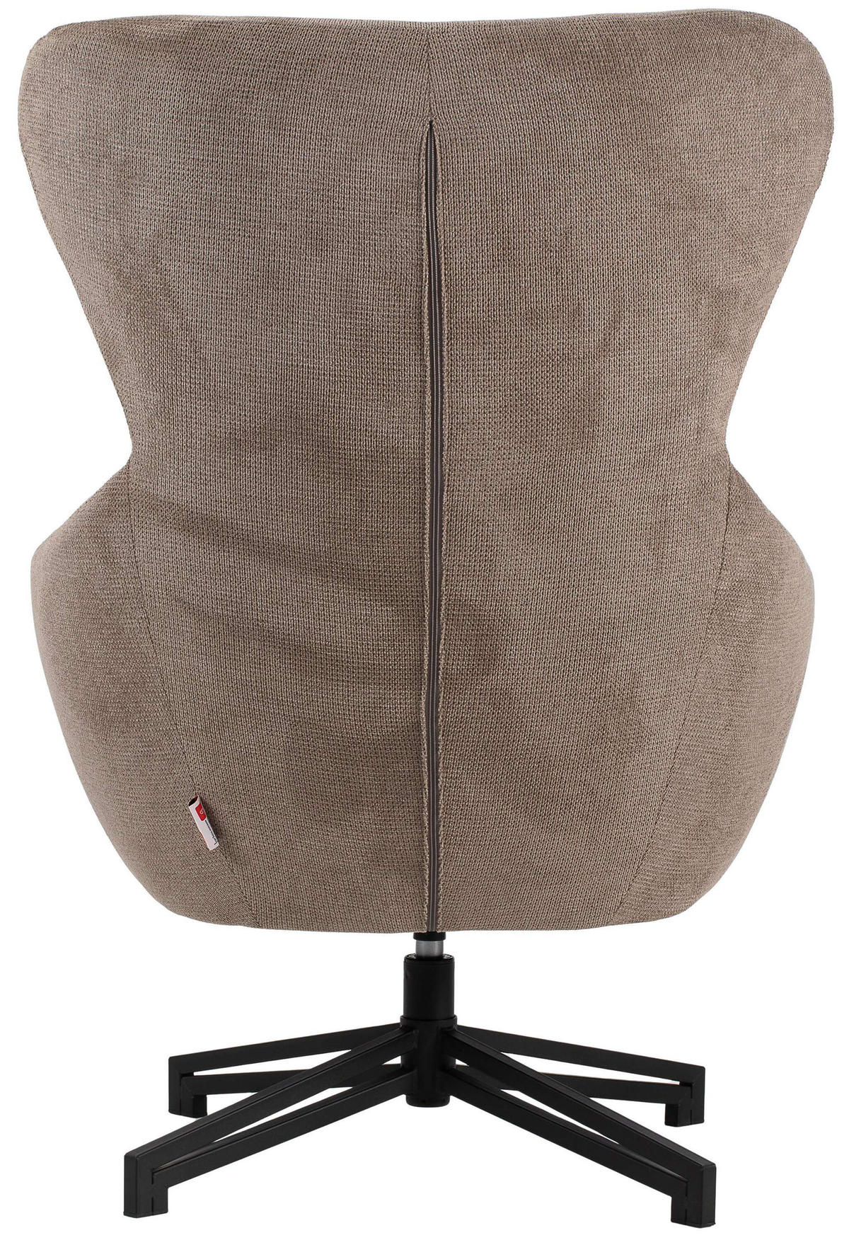 OHRENSESSEL Marconia braun drehbar - Schwarz/Braun, Textil/Metall (75/109/80cm) - Mr. Deko