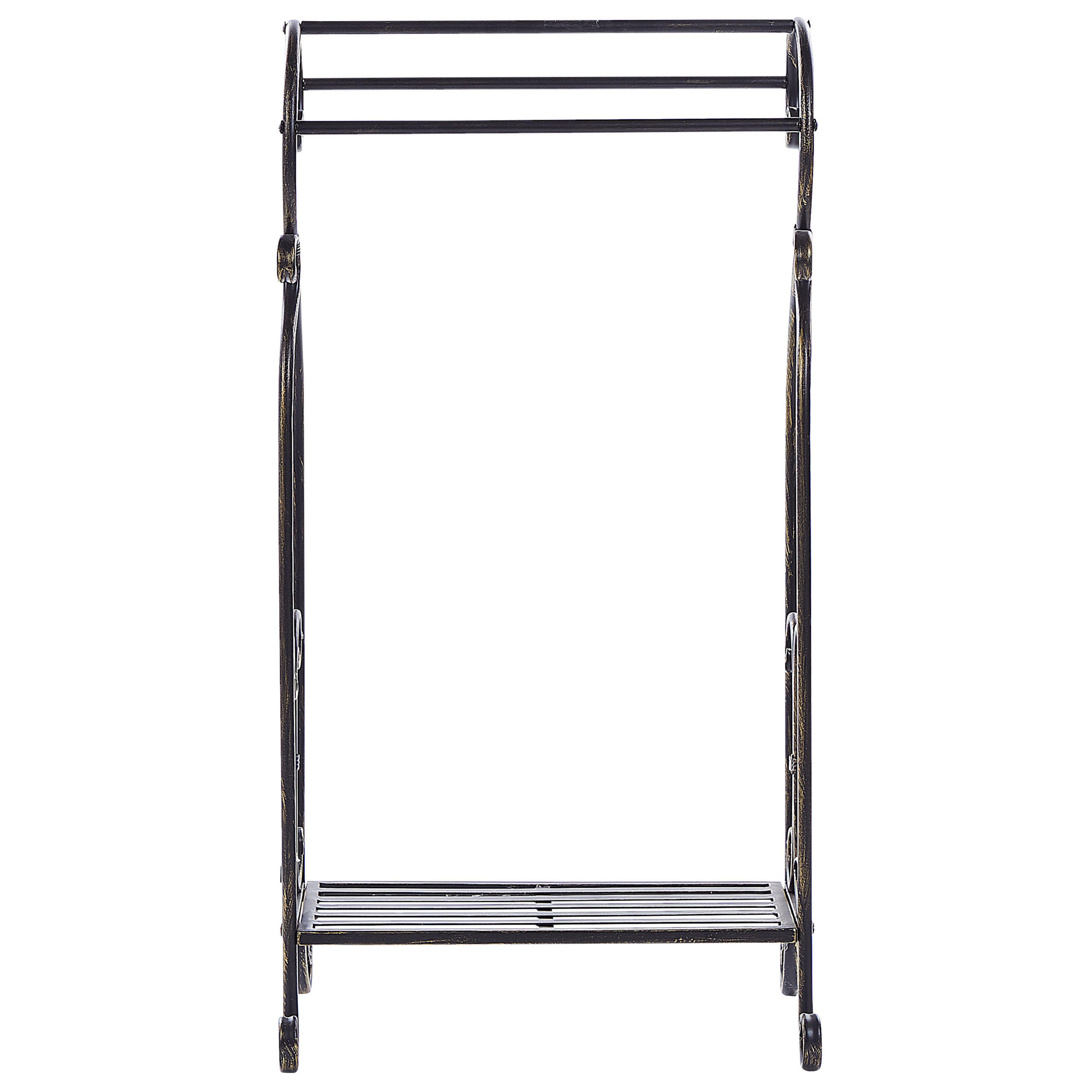 HANDTUCHSTÄNDER Antik Optik schwarz 49 x 91 cm Linares - Schwarz, Metall (49/91/33cm) - Beliani